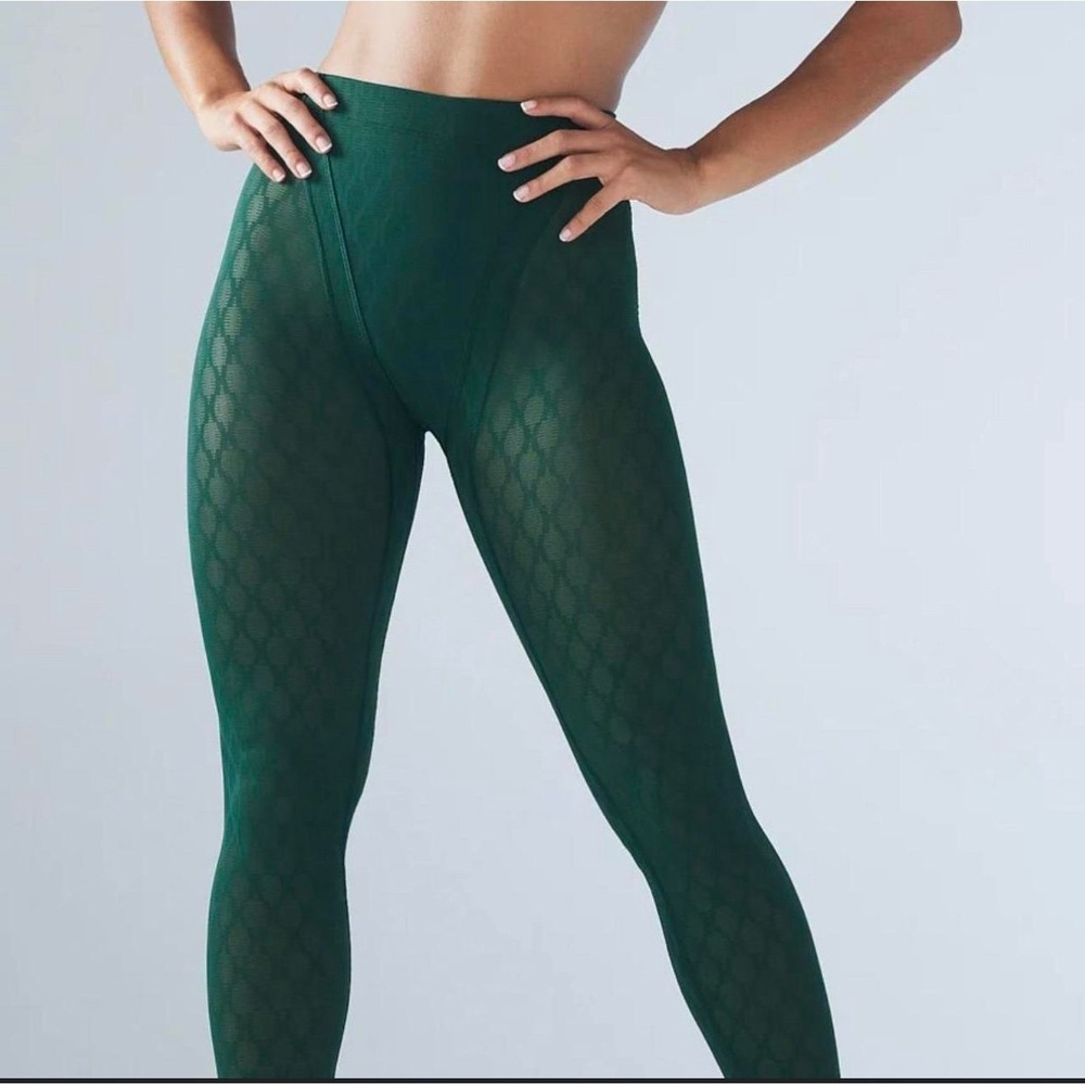 Savage X Fenty‎ Mesh Diamond Pattern Tights Green Medium
